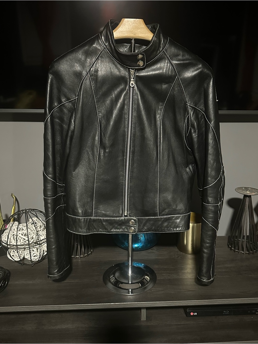 Wilsons Leather Black Fitted Moto Jacket